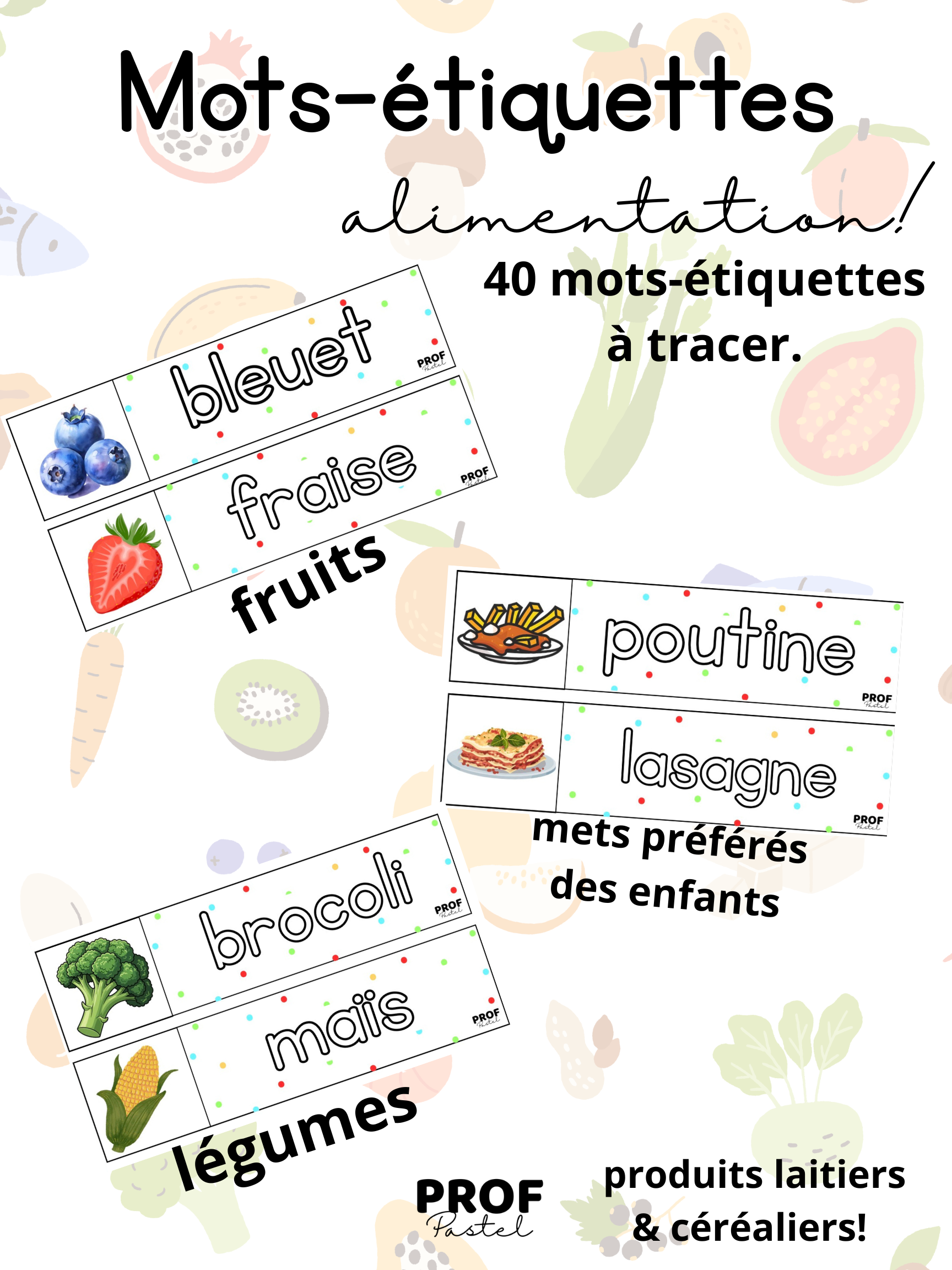 mots-étiquettes alimentation