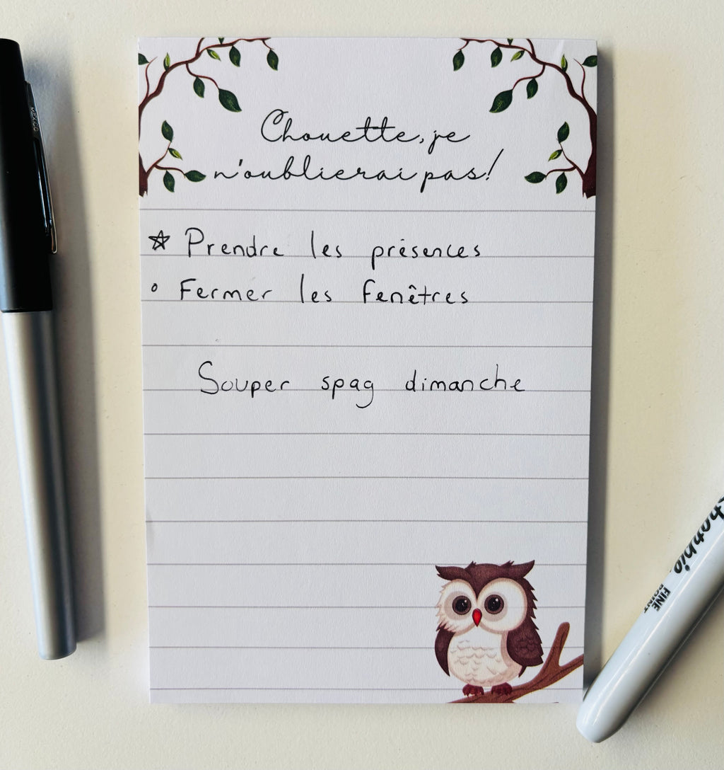 Bloc-notes chouette
