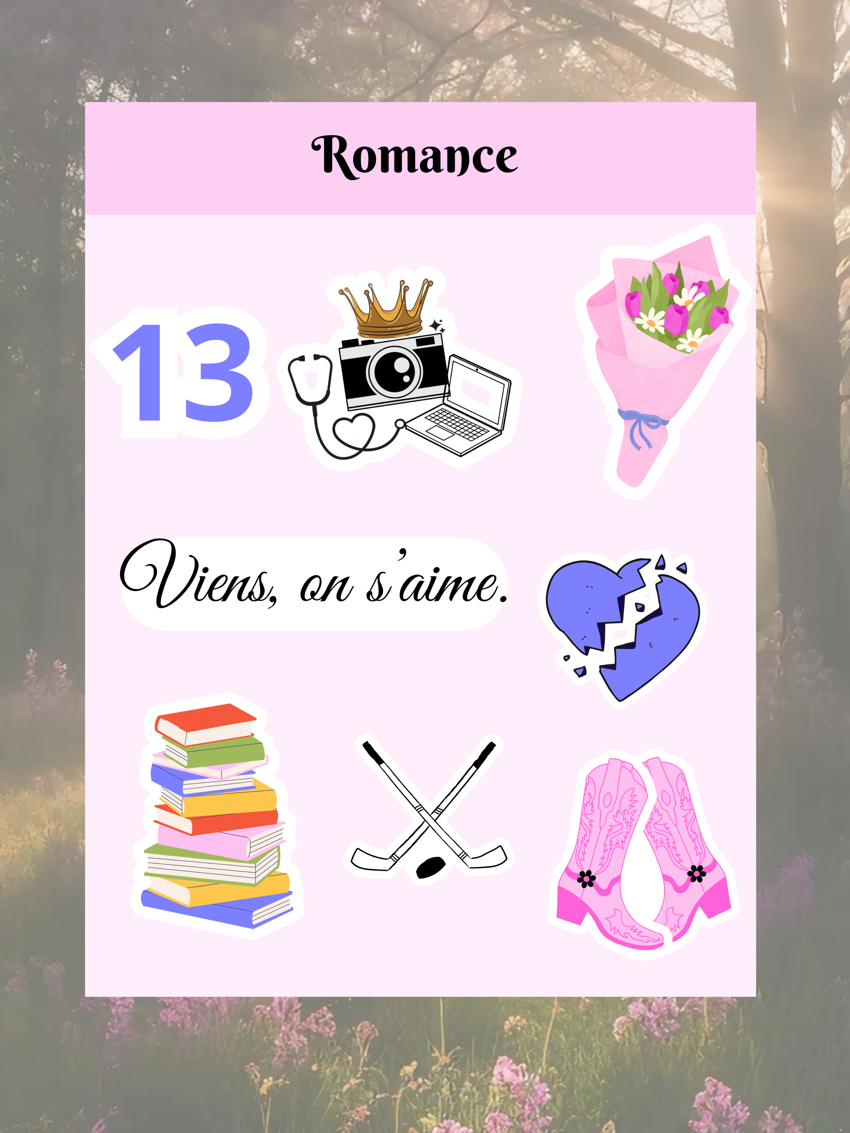 Feuille d’autocollants Romance