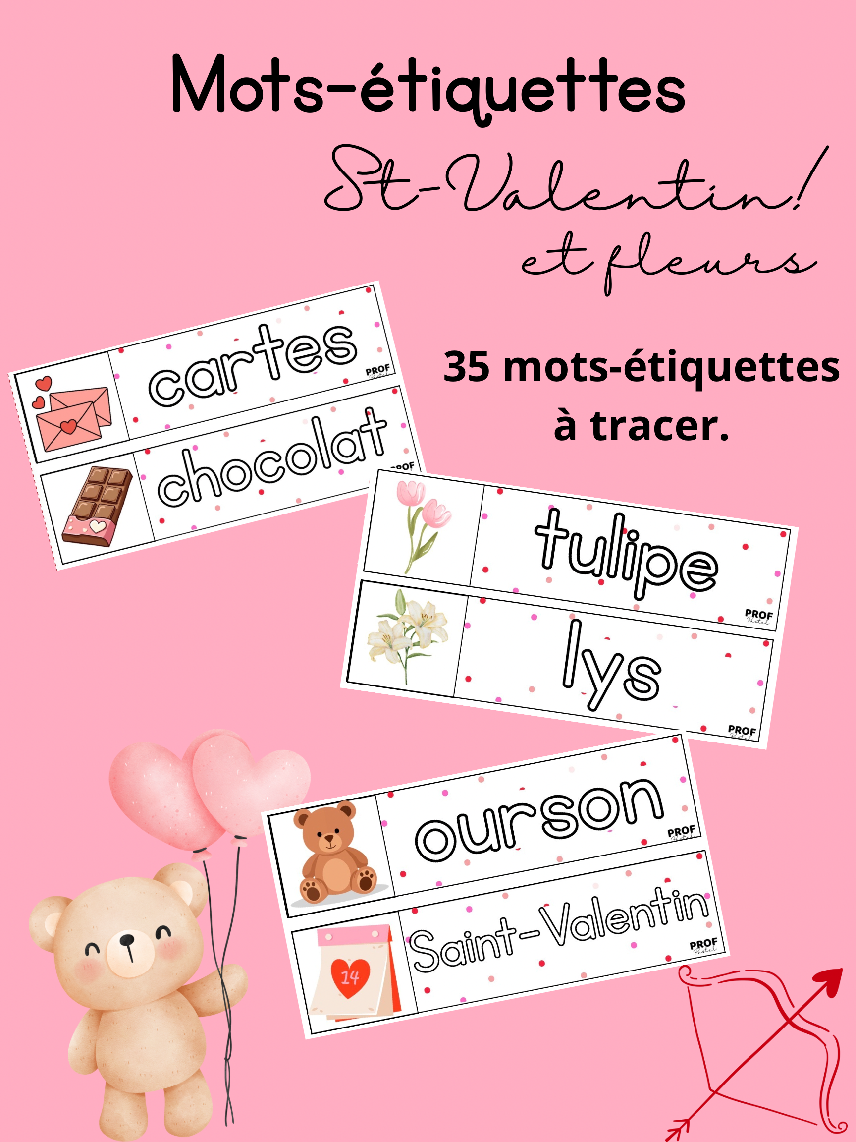 Mots-étiquettes St-Valentin et fleurs