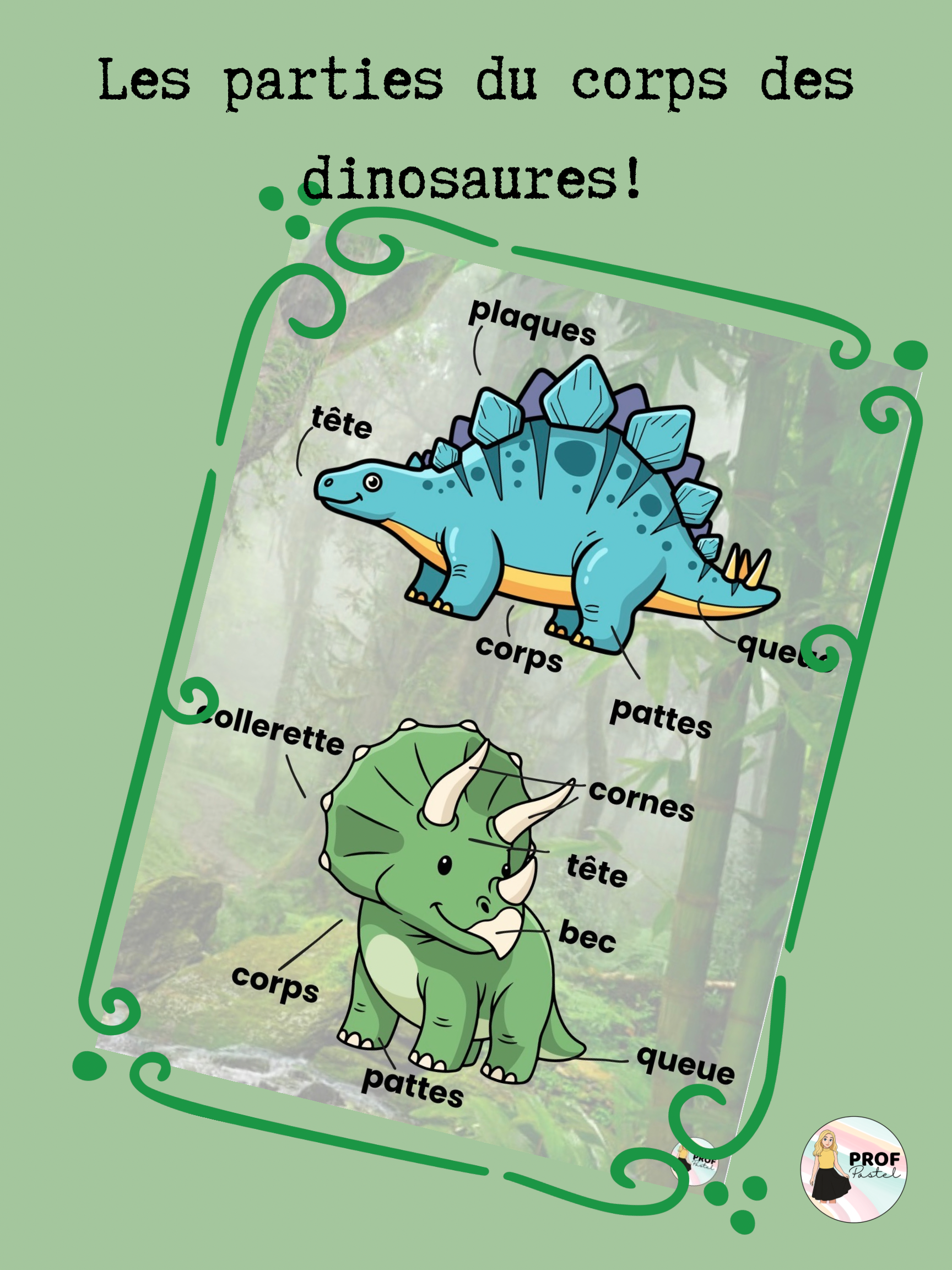 Parties du corps de dinosaures
