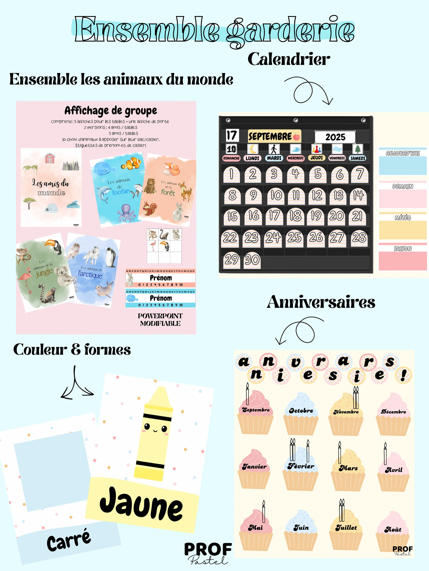 Ensemble affichage garderie