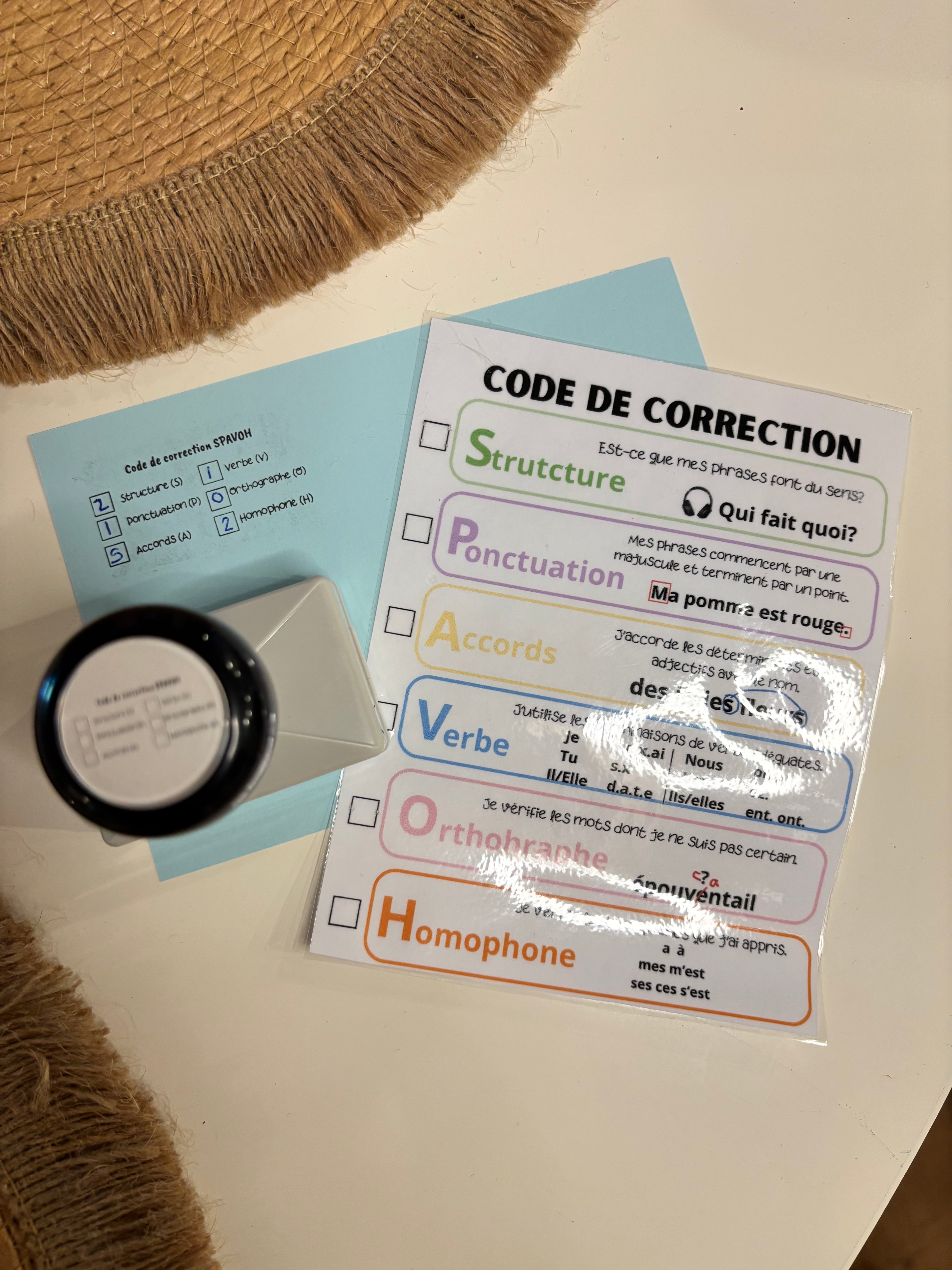 Étampe correction SPAVOH