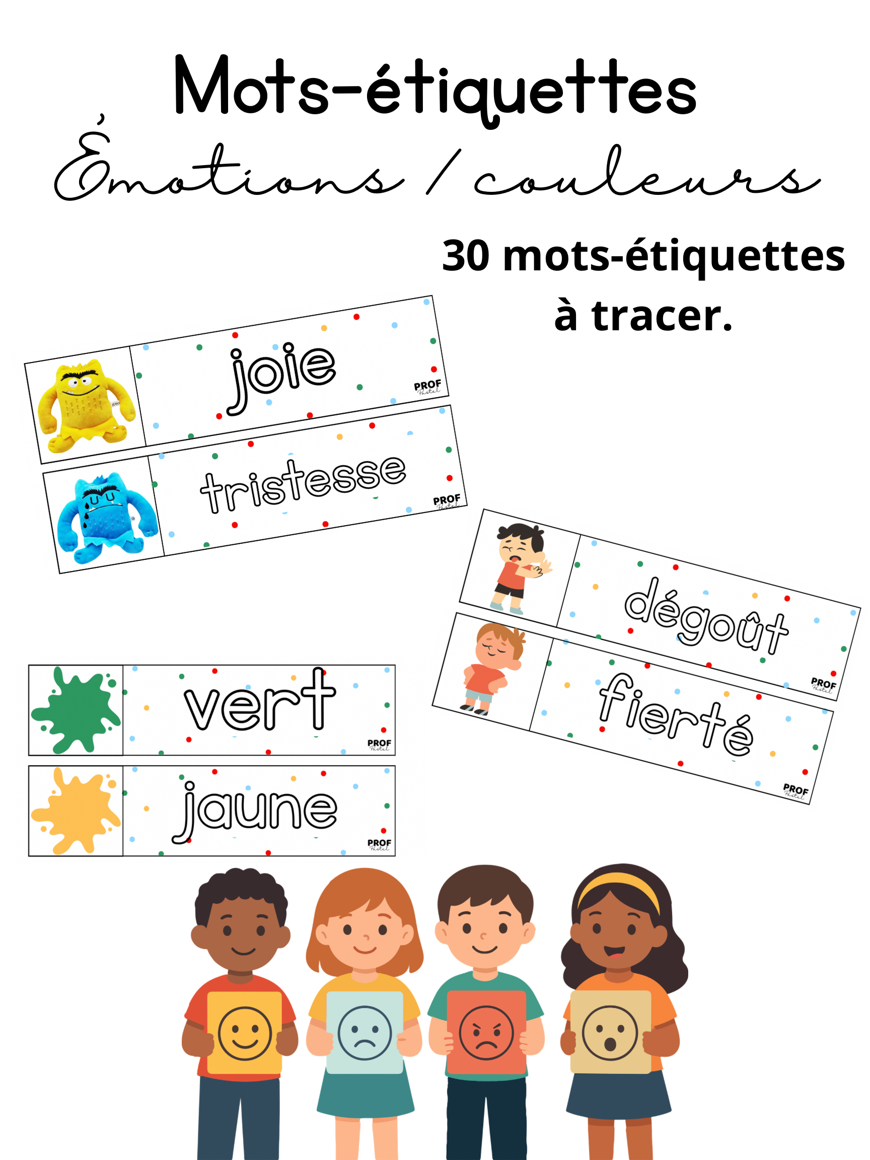 Mots-étiquettes émotions/couleurs