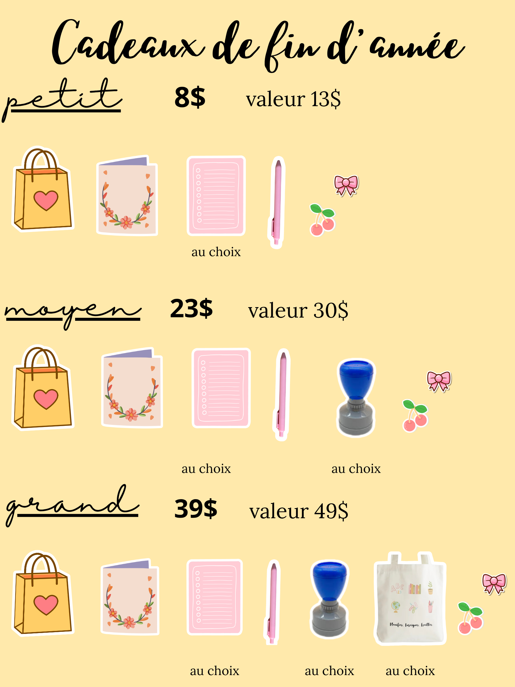 Cadeaux de fin d’année!