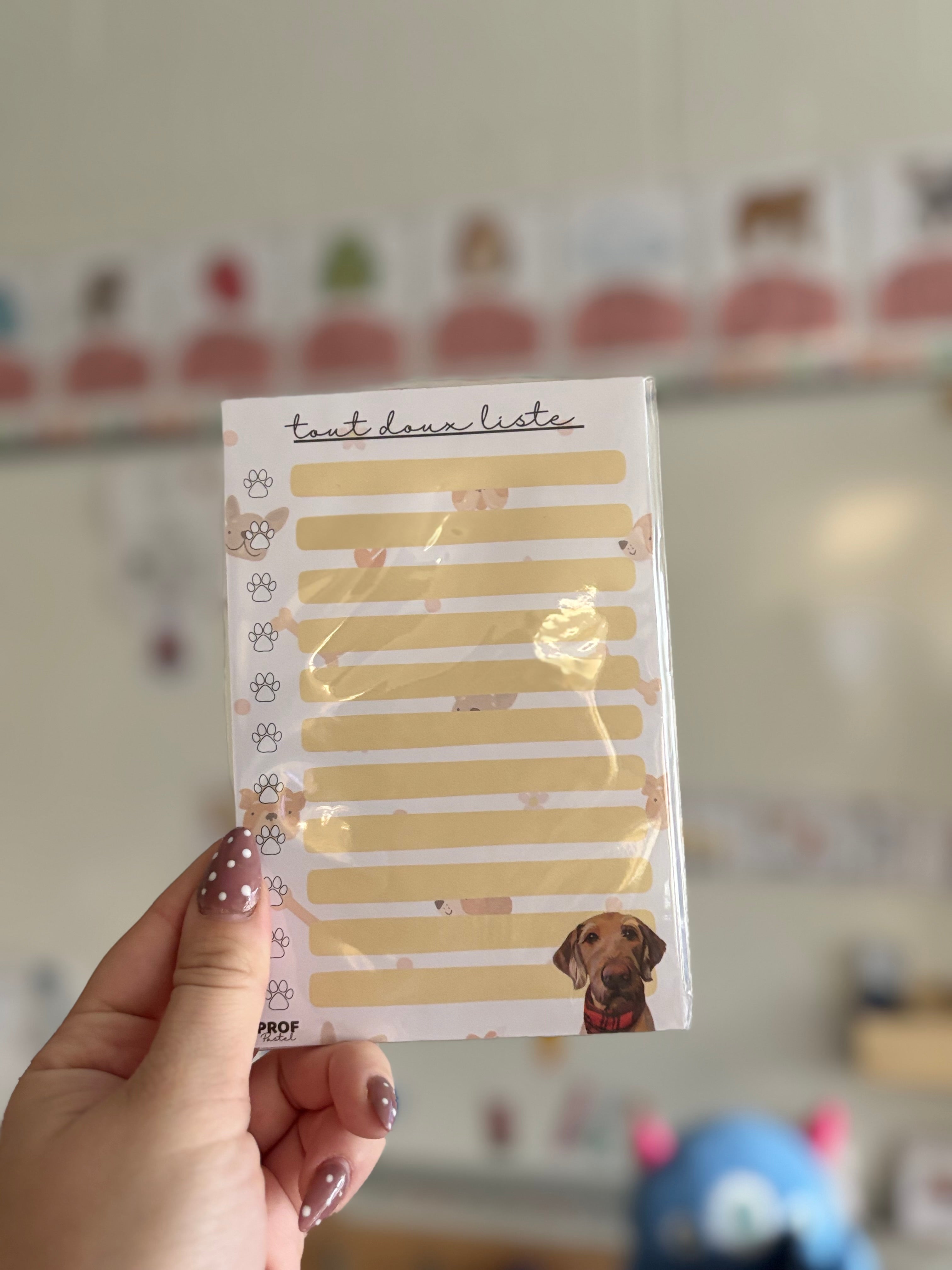 Bloc-notes tout doux liste chien autocollant