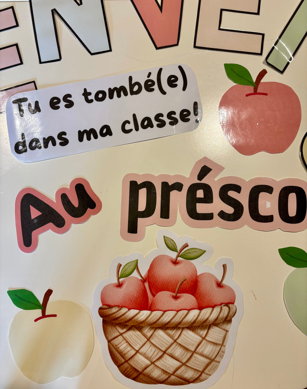 Bienvenue pomme pastel