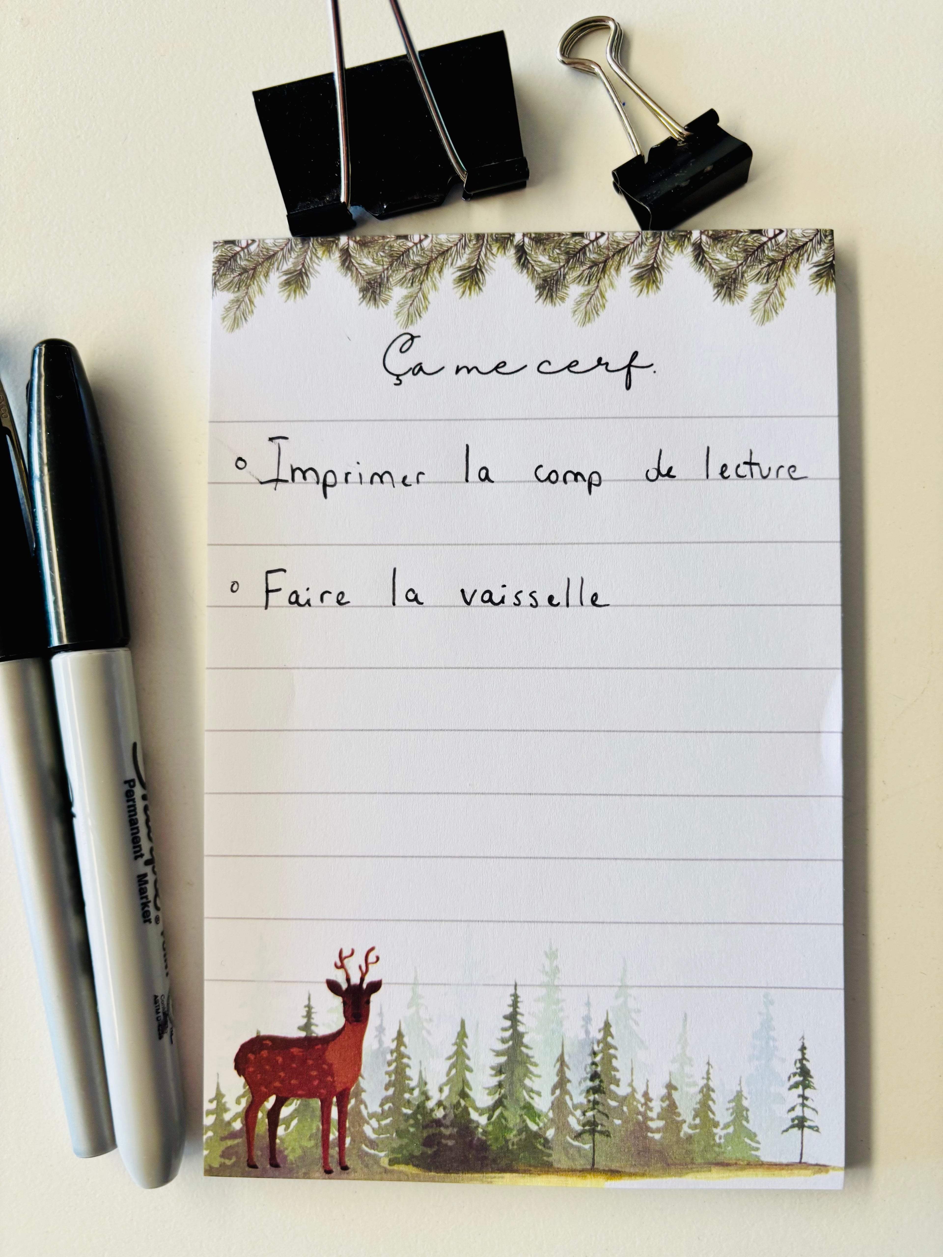 Bloc-notes cerf