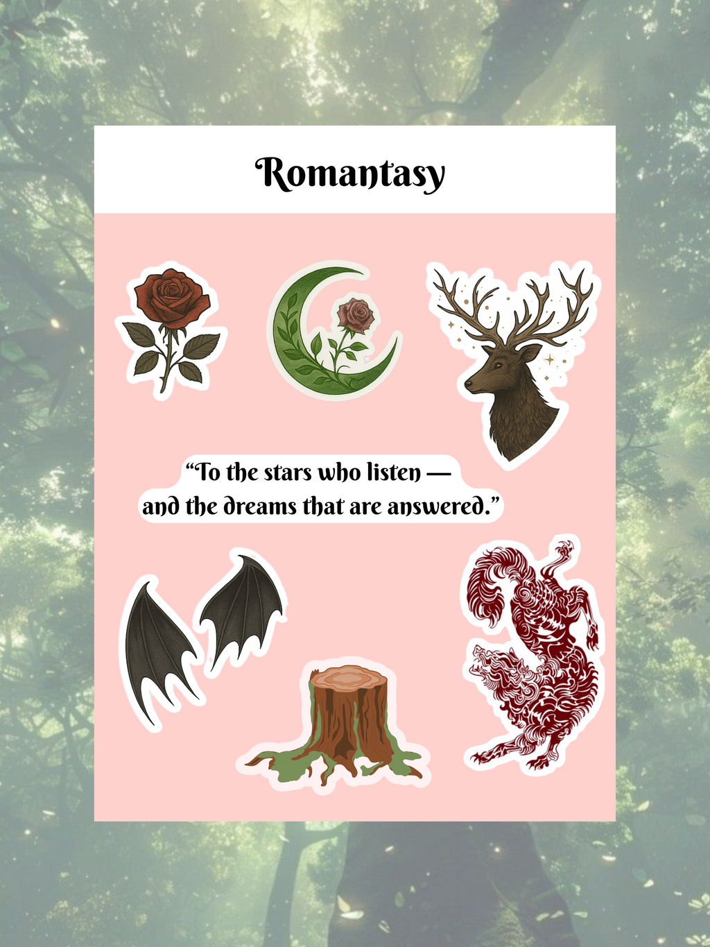 Feuille d’autocollants Romantasy